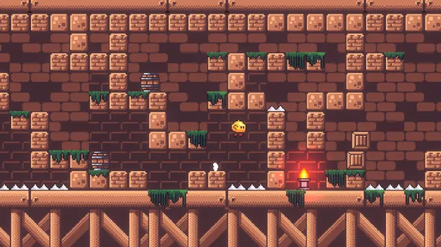 Blobby's Quest: πίστα με τούβλινους τοίχους και πλατφόρμες